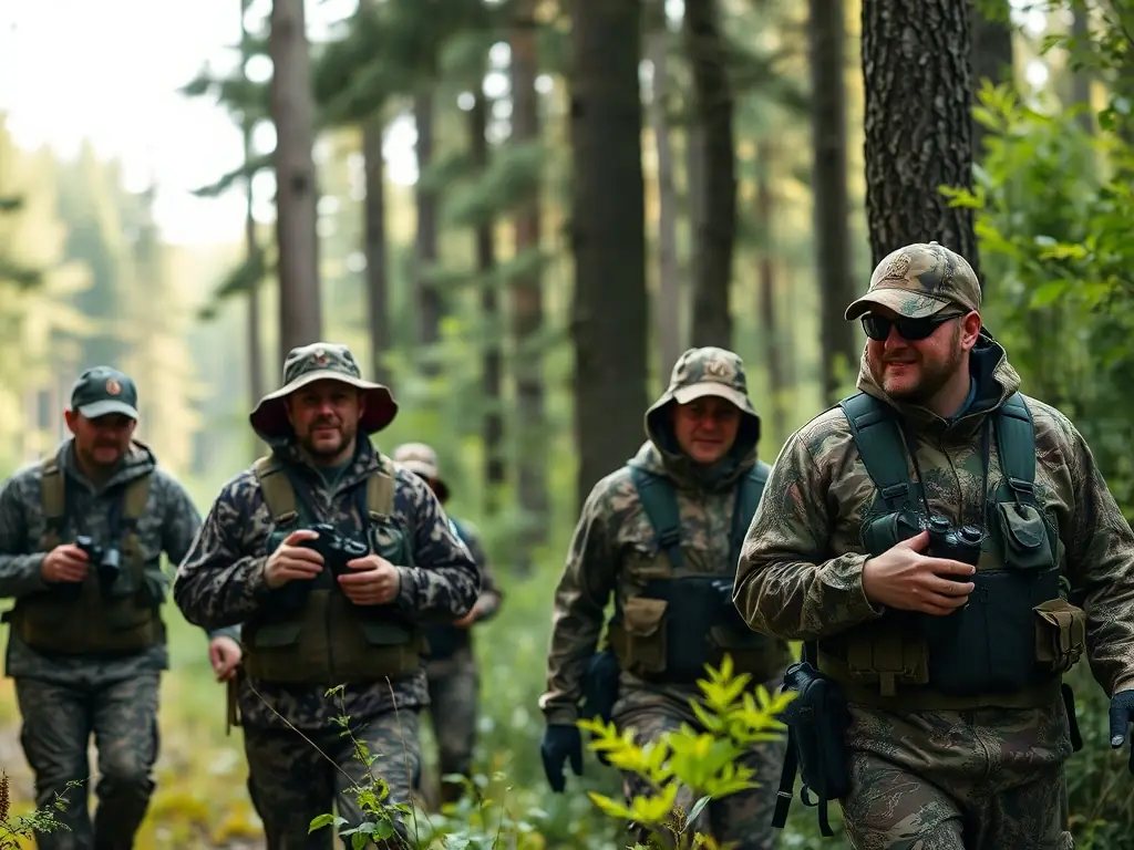 A photograph showing members of the organization conducting wildlife monitoring activities, such as tracking animal populations and assessing habitat health.